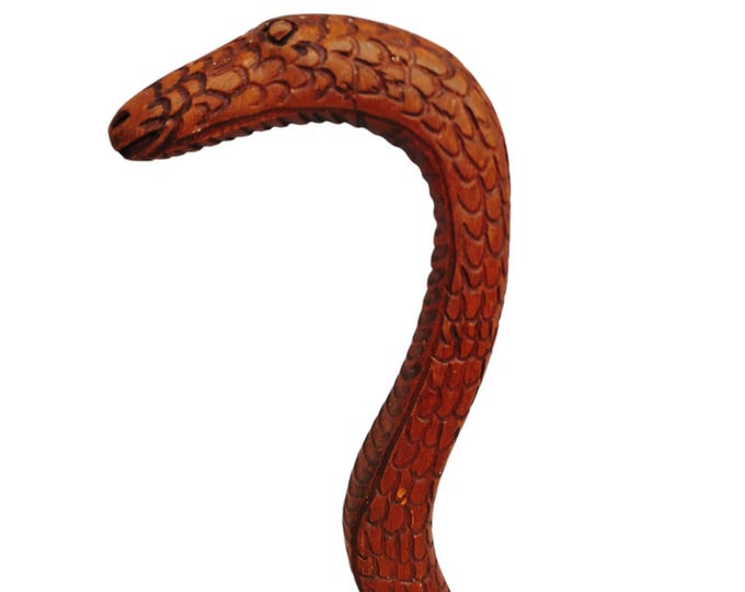 On Sale Unique Snake-Shaped Walking Cane (African Art) | Status Stick | Pointing Stick | Maasai Stick