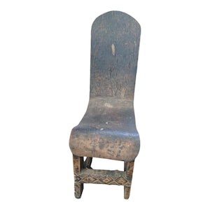 ON SALE!! Authentic West African Monolithic Carved Wood Ceremonial Chair home decor African art Wall art