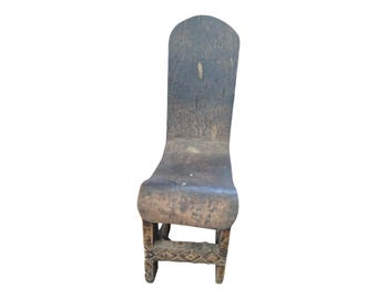 ON SALE!! Authentic West African Monolithic Carved Wood Ceremonial Chair home decor African art Wall art