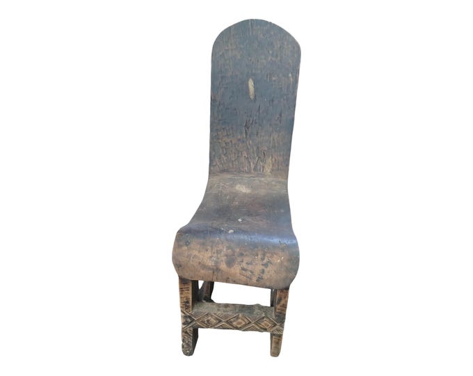 ON SALE!! Authentic West African Monolithic Carved Wood Ceremonial Chair home decor African art Wall art