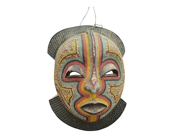 ON SALE!! Beaded African Mask with Elaborate Headdress Wall Decor Display Wall Hanging Ceremonial