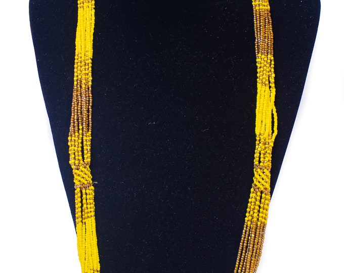 Yellow Brown Brown Soft African Necklace | Maasai Traditional | Gift for Her