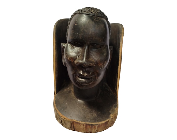 On sale! Hand-Carved Wooden African Head Bust - Cultural Art Decor|Traditional Decor|home Decor