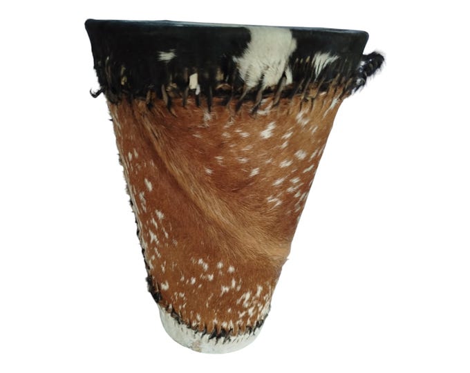 Hand-Crafted Kanuri Drum (Unique African Percussion Instrument,Unique Home Decor) |Tribal Art Decor Gift Collectible Handmade Display Decor