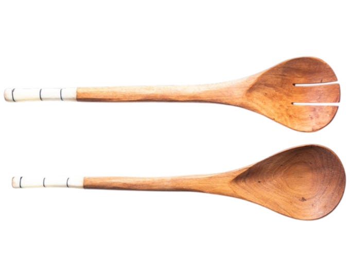 On sale: Hand-Carved African Wooden Spoons Tribal Decor & Utensils Salad Servers African Spoon | Tribal Scooper | Zebra Design | Olive Wood.