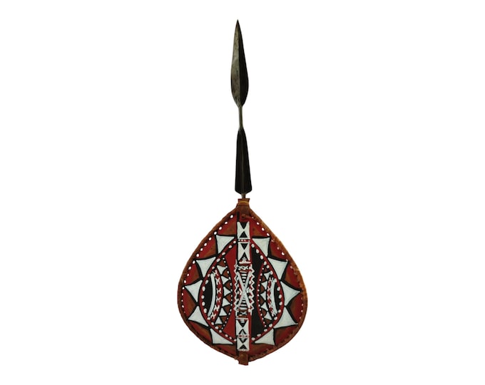 Defend with Honor: Authentic Maasai Warrior Bundle (Spear & Shield) maasai shield and 1 Authentic Genuine Maasai-forged Iron spear