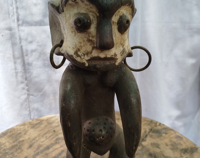 Antique Mbole Medicine Man Statue Mganga - DRC (Democratic Republic of Congo) Art gift wood Wall Hanging Home Decor