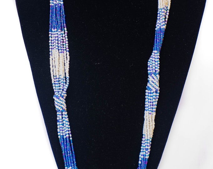 White Blue Soft African Necklace | Maasai Traditional | Gift for Her