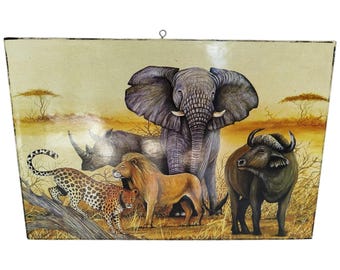 African Big Five Wall Art: Grand Safari Animal Portrait