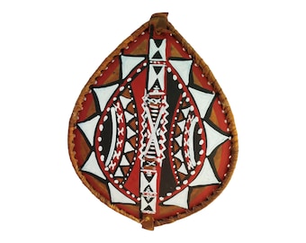 Handmade Maasai Leather Shield: African Tribal Wall Decor