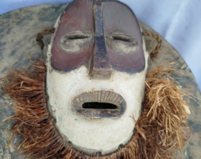 Antique Captivating Songye Mask - Hand-Carved Wood, DRC(Democratic Republic of Congo) Art gift wood Wall Hanging Home Decor