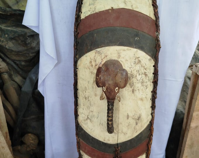 ON SALE!!  Handcrafted Elephant Spirit Shield: Authentic African Art for Your Home or Collection home decor African art