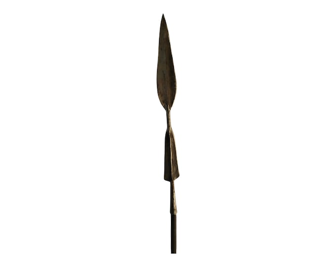 On Sale Rare Samburu Double-Headed Spear: Hand-Forged Iron with Mahogany Handle Iron Spear Easy to Dismantle Easy carry