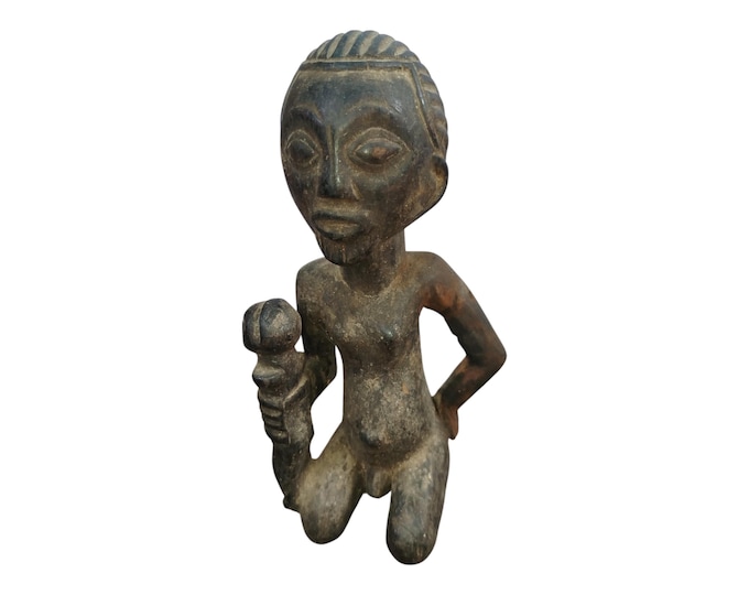 ON SALE!!Antique Central African (Luba) Carved Wooden Mother and Child home decor African art Wall art