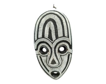 ON SALE!!Vibrantly Beaded African Tribal Mask with Metallic Eye Accents Wall Decor Display Wall Hanging Ceremonial