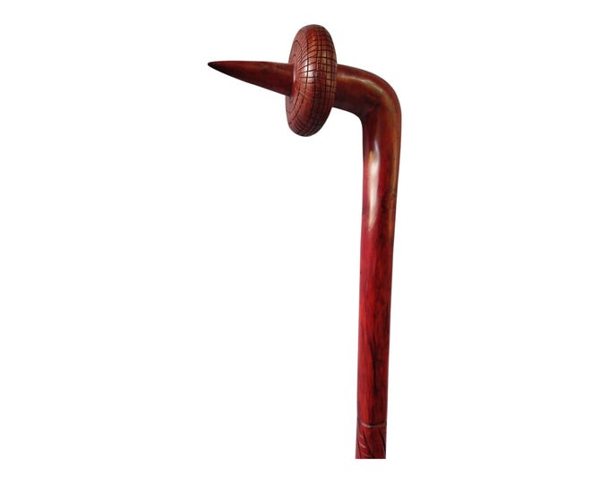 On Sale African Pointed Bird Beak Traditional Walking Cane | Status Stick | Pointing Stick | Maasai Stick