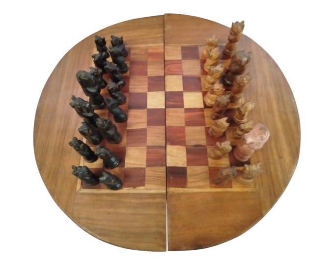 On sale!! Hand-Carved Wooden Chess Set with African Animal Pieces - Unique Game & Decor|Traditional Decor| African art