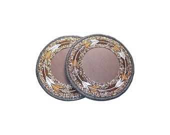 Hand-Beaded African Leather Charger Plate: Maasai Decor