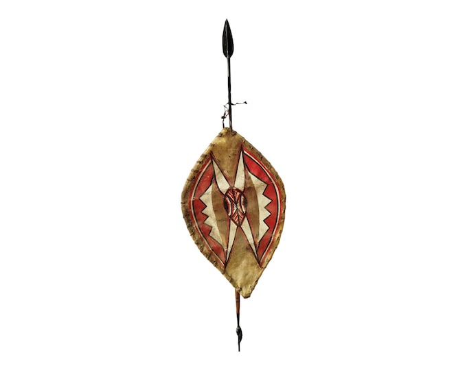 Cross-Cultural Defense: Maasai Spear & Samburu Shield Bundle Samburu shield and 1 Authentic Genuine Maasai-forged Iron spear