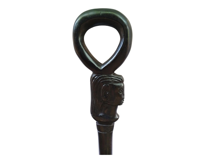 Lion Ebony Stick Hand Carved African Art Gentleman Cane Rosewood Loop Handle Twist Shaft Unique Collectible Luxury Gift Men Wow