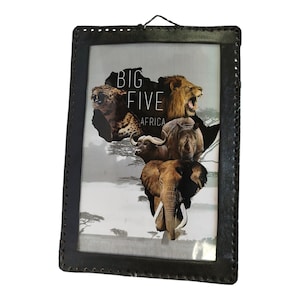 Hand-Painted African Wall Art : The African Big Five | Iconic Wildlife Wall Art | Portrait Wall Art- Unique decor