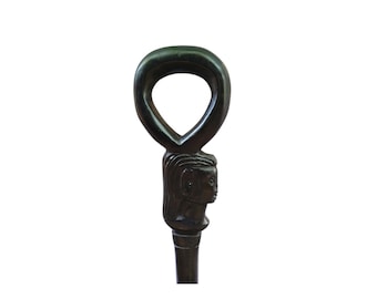 Hand-Carved Maasai Warrior Walking Stick: African Art Cane