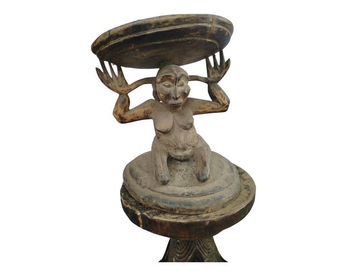 ON SALE!!  Authentic Luba Caryatid Royal Stool from Democratic Republic of Congo home decor African art Wall art