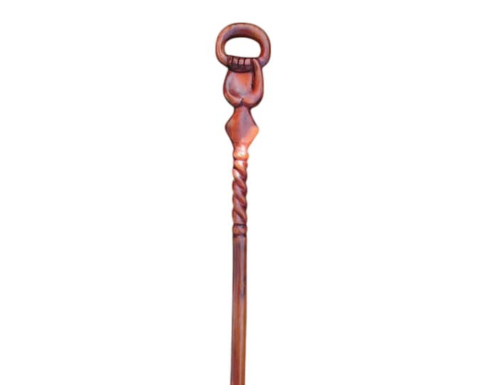On Sale!! Royal Hand-Carved Wooden King's Hand Walking Cane: Ornate & Stately Royalty Hiking Stick Status Stick Maasai Walking Cane