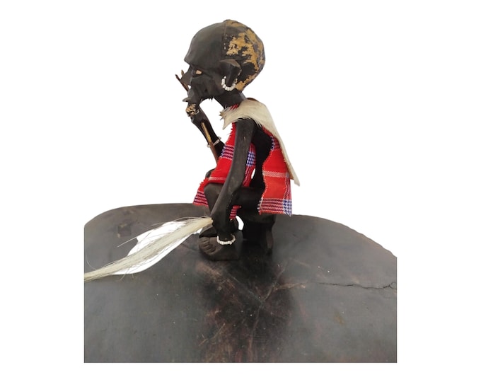 Hand-Carved Intriguing African Shaman Figurine (Home Decor)