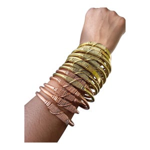 Handcrafted Brass & Copper Woven Bangle Stack - African Inspired