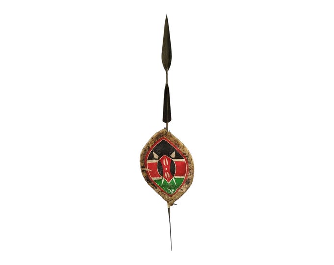 Cross-Cultural Alliance: Samburu Spear & Maasai Shield Bundle (1 Samburu Shield and 1 Iron Spear)
