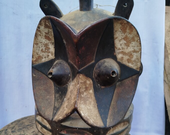 Authentic African Kwele Mask, Handcrafted Artistry Art gift wood Wall Hanging Home Decor