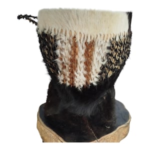 Handgefertigte afrikanische Ledertrommel oder Hocker (Einzigartiges Wohndekor oder Sitzmöbel) |Tribal Art Decor Geschenk Sammlerstück Handmade Display Decor