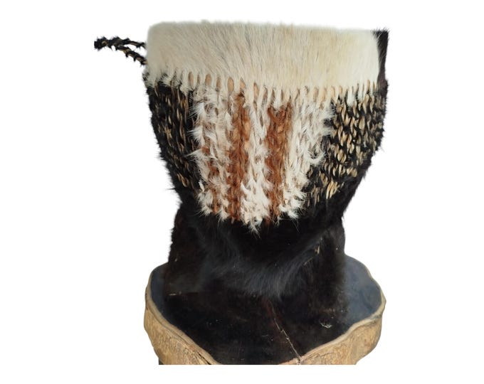 Hand-Crafted African leather Drum or Stool (Unique Home Decor or Seating) |Tribal Art Decor Gift Collectible Handmade Display Decor