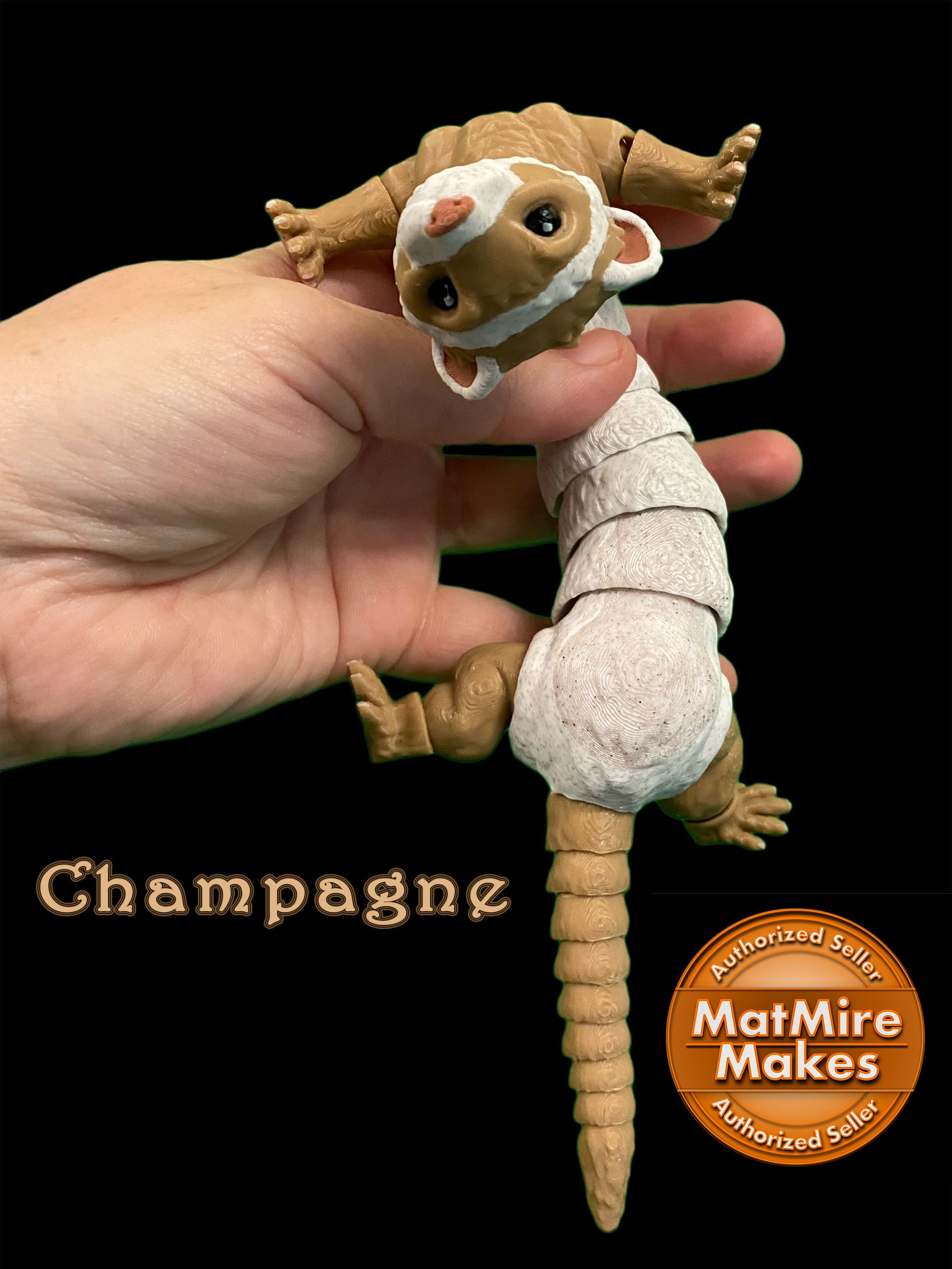 Ferret Figure, 3D Printed Ferret Gift, Champagne Ferret, Articulating ...