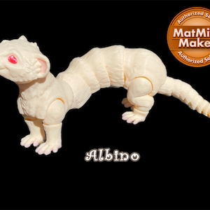 Ferret figure, 3D printed ferret gift, Albino ferret, articulating ferret, ferret decoration
