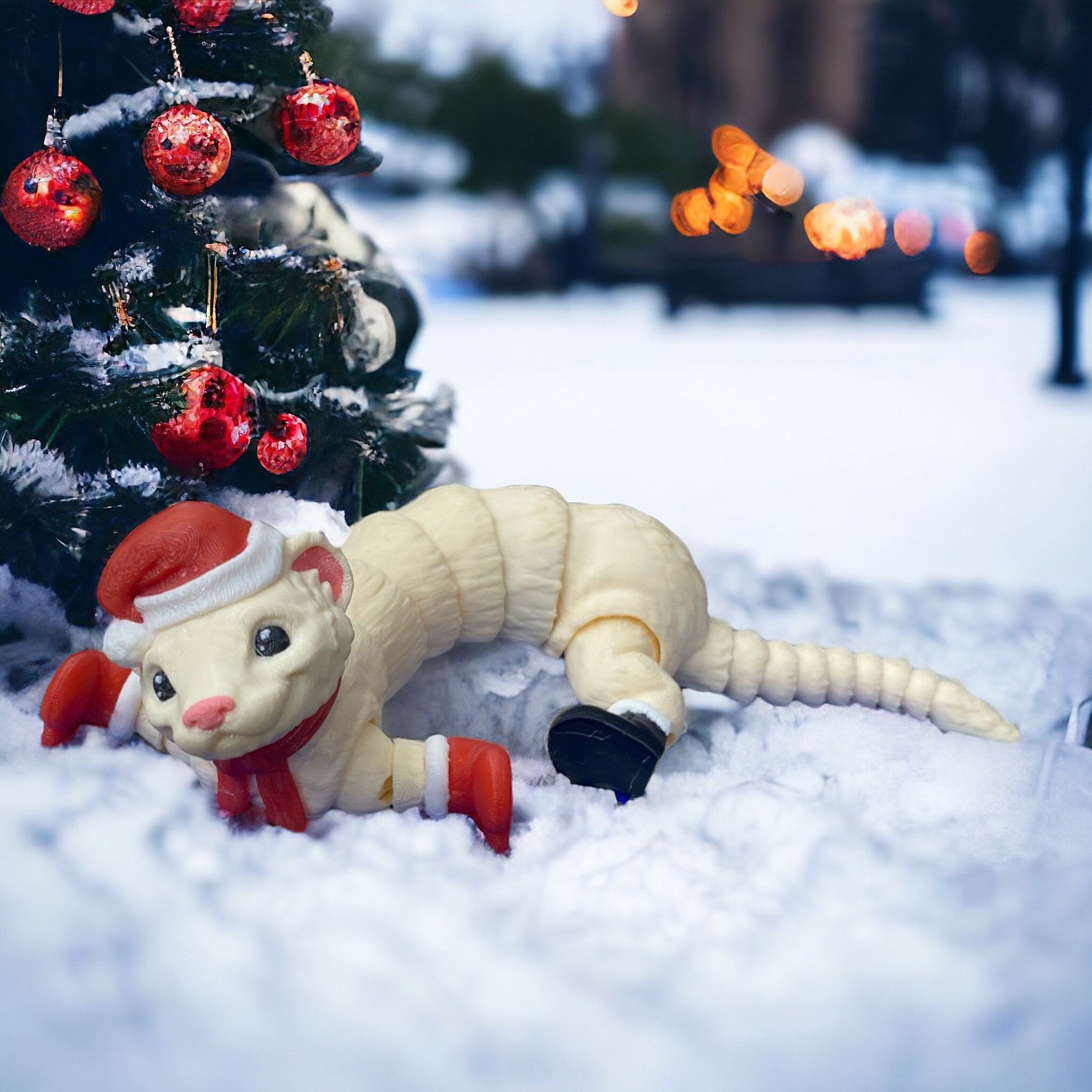 Christmas Ferret Figure, 3D Printed Ferret Gift, DEW Ferret ...