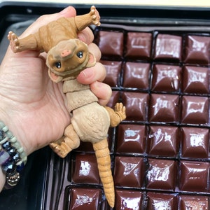Ferret figure, 3D printed ferret gift, Chocolate ferret, articulating ferret, ferret decoration
