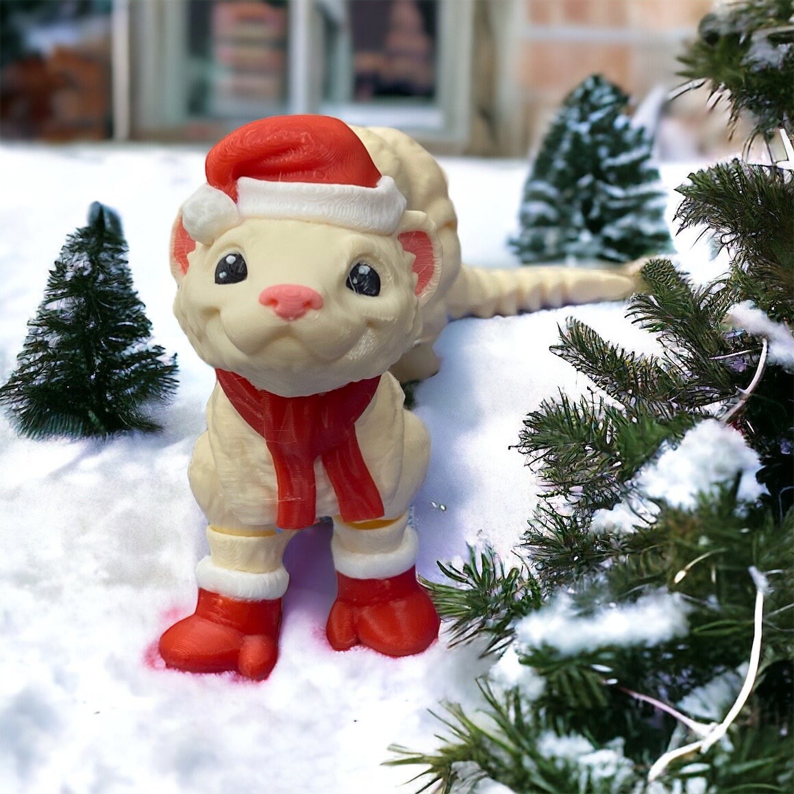 Christmas Ferret Figure, 3D Printed Ferret Gift, DEW Ferret ...