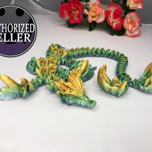 3D Printed Articulated Coral Reef Dragon | Dragon Fidget | 3D Printed | Pics of Actual Dragon | Flexi Dragon | Cinderwing3D | Unique Gift