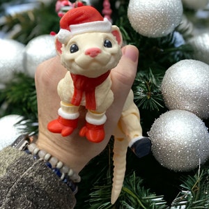 Christmas Ferret figure, 3D printed ferret gift, DEW ferret, articulating ferret, ferret decoration, Xmas gift