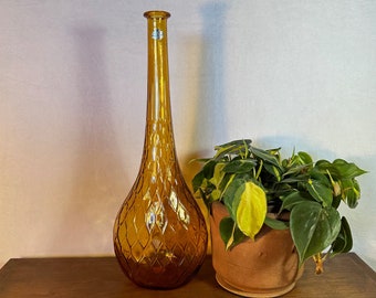 Vintage Guildcraft Glass Bottle Italy MCM Mid Century Boho