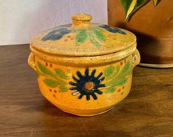 Vintage Mexican Small Pot With Lid