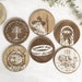 Set of 6 Lord of the Rings Wooden Coasters • The Ring, Hobbit Door, Middle Earth Map, Gandalf, Gondor Tree and Doors of Durin • Gift • Geek