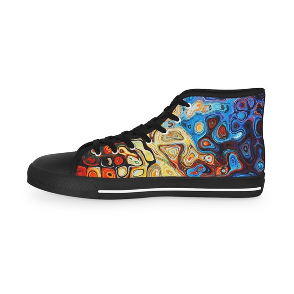 Funky Custom Shoes, Colorful High Tops, Men's Kicks, Men's High Top Sneakers