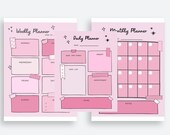 Pink Planner, Pink Digital Planner, Pink Digital Schedule, Digital Schedule, Downloadable Planner