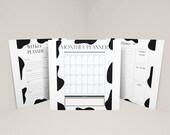 Cow print Planner, Cow print calendar, Digital Cow Print Schedule, Digital Schedule, Downloadable Planner