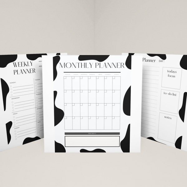 Cow print Planner, Cow print calendar, Digital Cow Print Schedule, Digital Schedule, Downloadable Planner