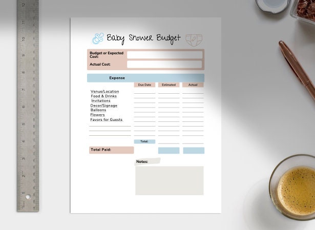 BUNDLE Baby Shower Planning Guide &amp; Budget Worksheet - Etsy