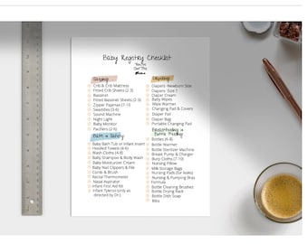 Baby Registry Checklist & Guide Digital Print